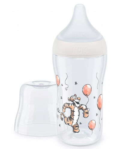 Nuk biberon Perfect Match cu tetina silicon si senzor de temperatura 260 ml 3m+ Tiger