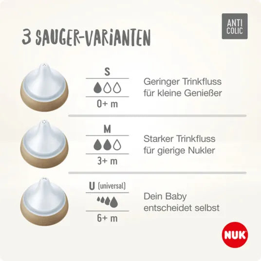 Nuk biberon Perfect Match cu tetina silicon M si senzor de temperatura 260 ml 3m+ Ramura Imagine secundară a produsului
