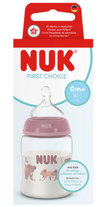 Nuk biberon PP 150 ml First Choice cu termocontrol si tetina silicon flux S 1/0m+