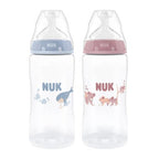 Nuk biberon PP 300 ml First Choice cu termocontrol si tetina silicon flux M 2/3m+