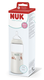 Nuk biberon PP 360 ml First Choice cu termocontrol si tetina silicon flux XL 6m+ Cangur