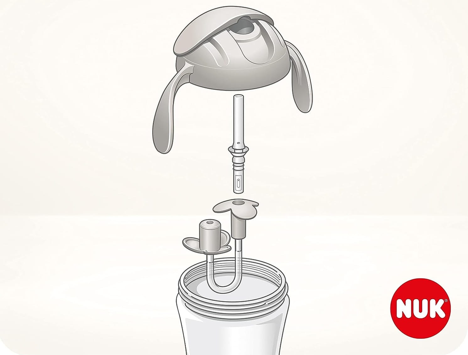 Nuk canita cu pai moale si maner Motion Cup 230 ml 8m+