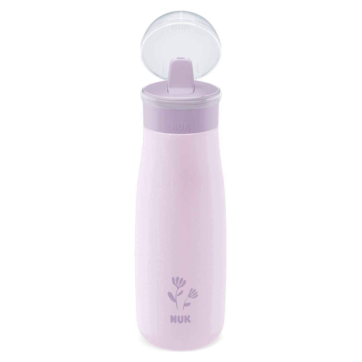 Nuk canita inox 2in1 Mini-Me Flip de 500 ml 12m+ Violet cu floare Imagine secundară a produsului