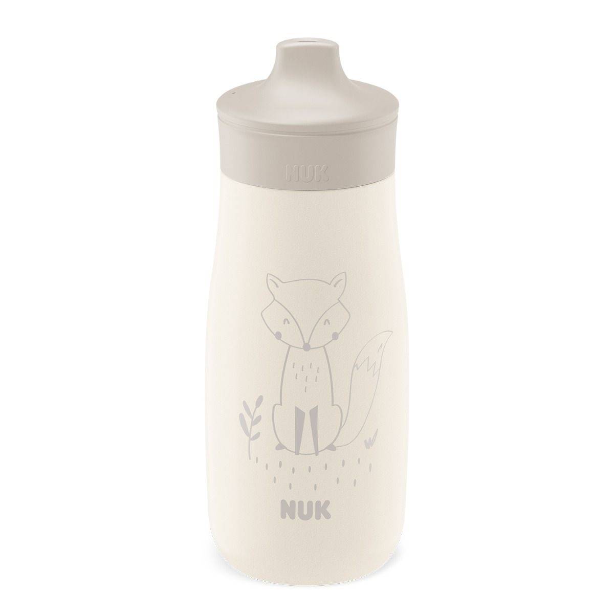 Nuk canita inox Mini-Me Sip cup cu cioc tare 300 ml 9m+ Crem cu vulpe