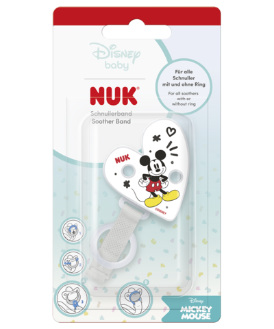 Nuk lant pentru suzeta tip cordon 0m+ Inimioara cu Mickey Imagine secundară a produsului