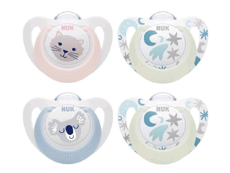 Nuk suzeta din silicon Star Day&Night 0-6 luni 2 buc 