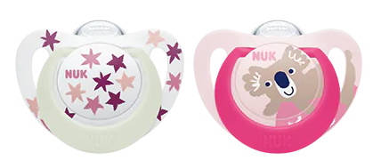Nuk suzeta din silicon Star Day&Night 18-36 luni 2 buc