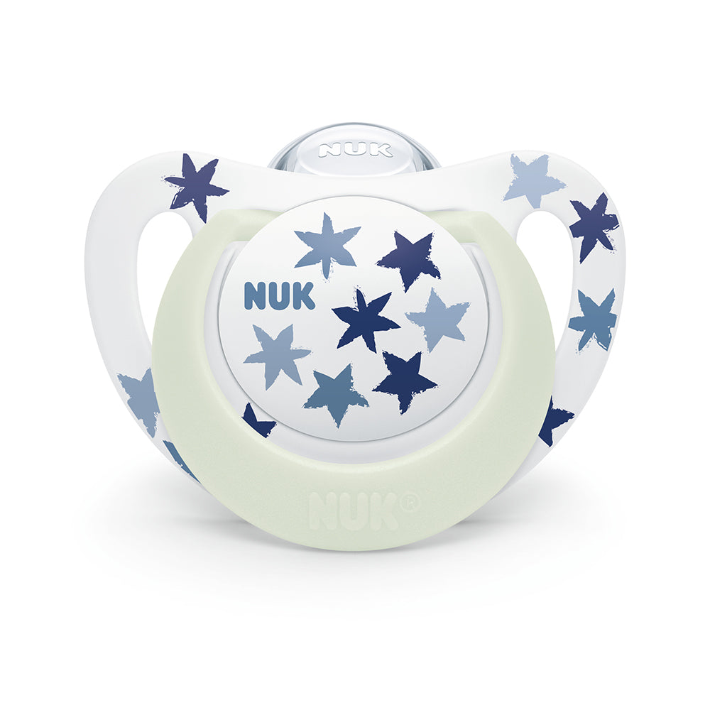 Nuk suzeta din silicon Star Night cu cutie 6-18 luni 1 buc Stele