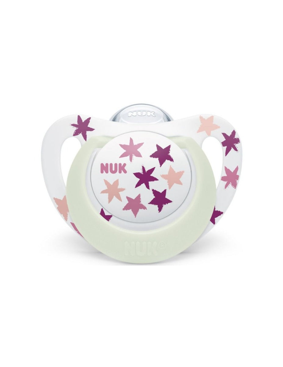 Nuk suzeta din silicon Star Night cu cutie 6-18 luni 1 buc Stele