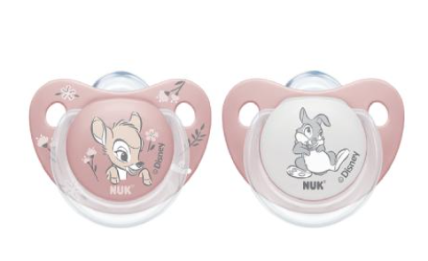 Nuk suzeta silicon cu cutie Disney Baby 6-18 luni 2 buc, Bambi