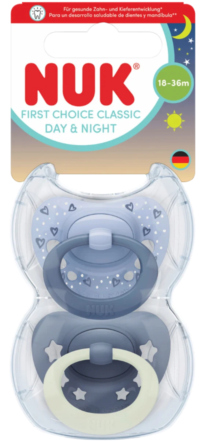 Nuk suzeta silicon Day&Night First Choice 18-36 luni 2 buc