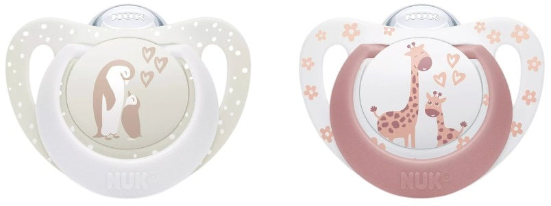 Nuk suzeta silicon First Choice 0-6 luni 2 buc Pinguini-Girafe Imagine principală a produsului