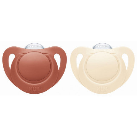 Nuk suzeta silicon For Nature 18-36 luni 2 buc Crem-Rosu