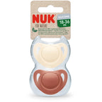 Nuk suzeta silicon For Nature 18-36 luni 2 buc Crem-Rosu