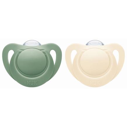 Nuk suzeta silicon For Nature 18-36 luni 2 buc Crem-Verde