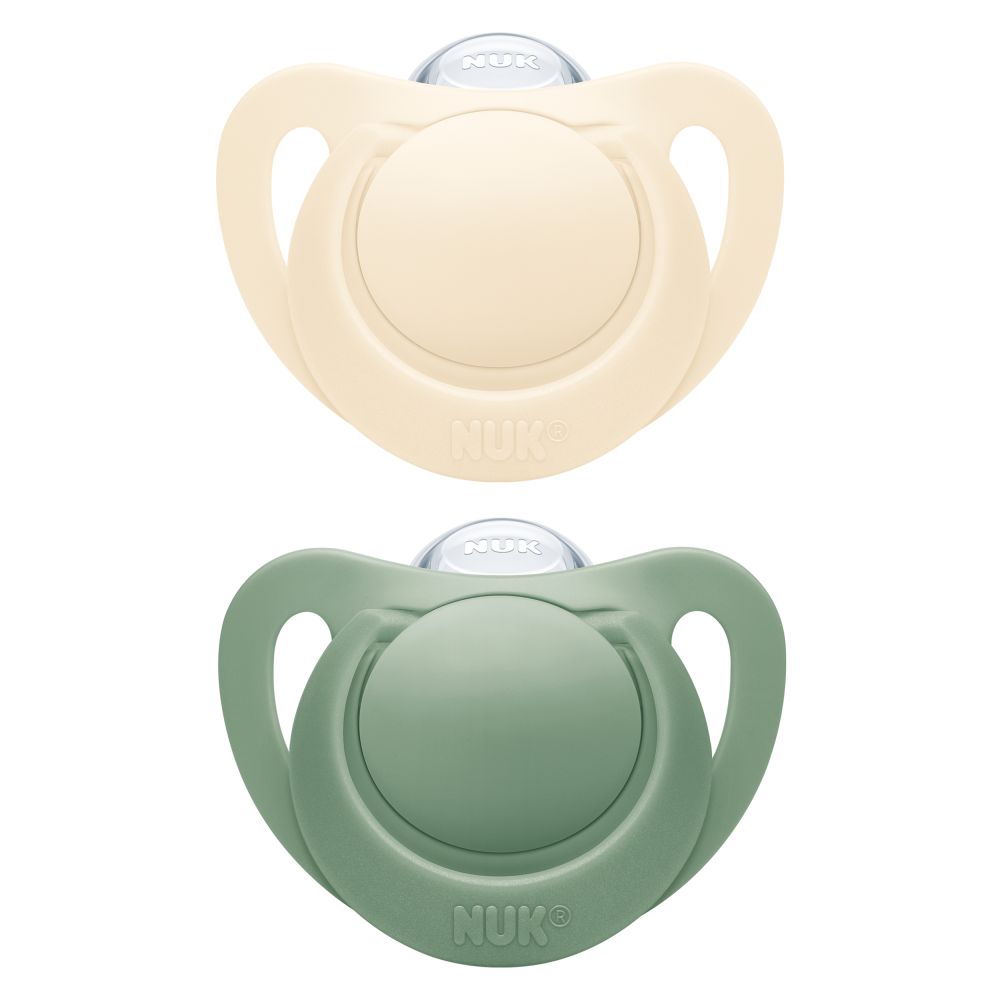 Nuk suzeta silicon For Nature 6-18 luni 2 buc Crem-Verde