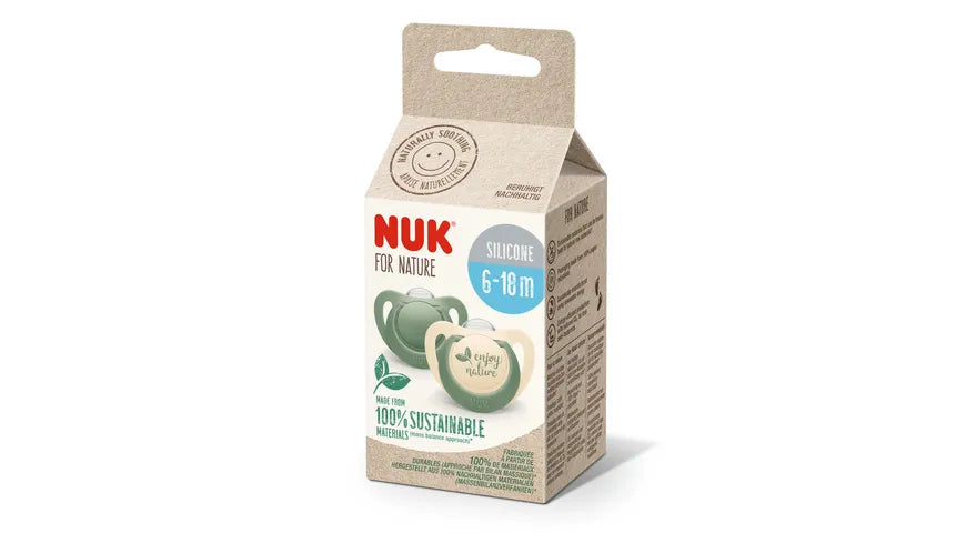 nuk-suzeta-silicon-for-nature-6-18-luni-2-buc-verde
