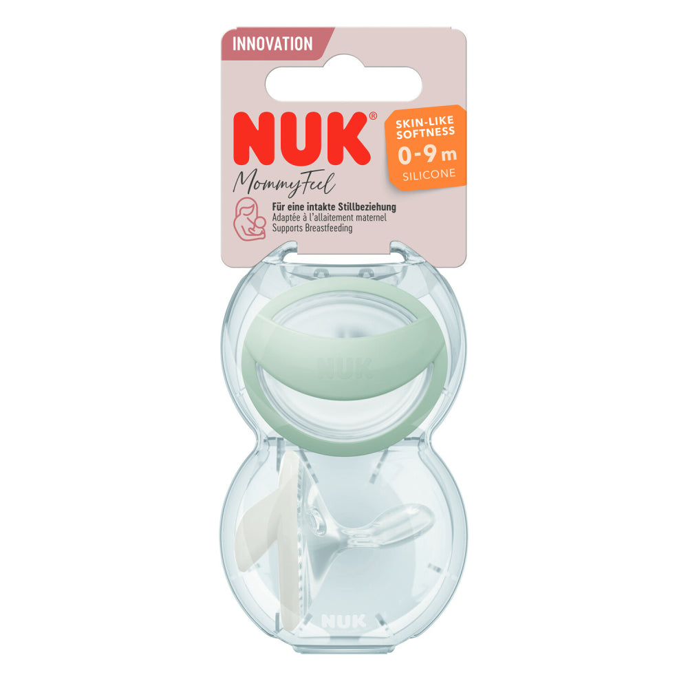 Nuk suzeta silicon MommyFeel 0-9 luni Menta-Alb spre gri