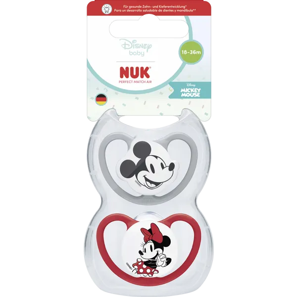 Nuk suzeta silicon Perfect Match Air 18-36 luni 2 buc Mickey Mouse/Minnie