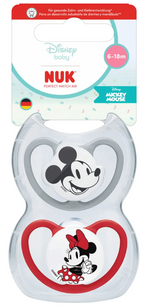 Nuk suzeta silicon Perfect Match Air 6-18 luni 2 buc Mickey Mouse/Minnie