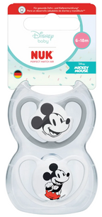 Nuk suzeta silicon Perfect Match Air 6-18 luni 2 buc Mickey Mouse/Minnie