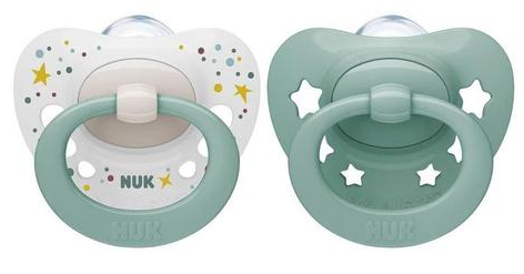 Nuk suzeta silicon Signature 0-6 luni 2 buc Stelute