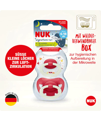 Nuk suzeta silicon Signature Night 18-36 luni 2 buc