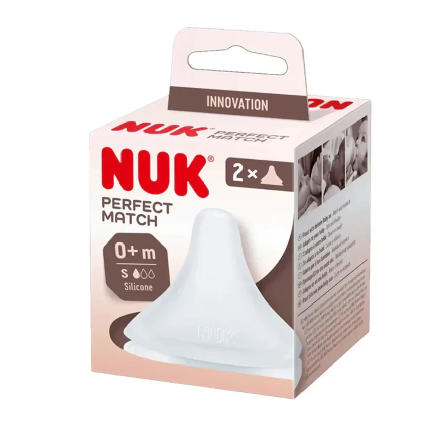 Nuk tetina silicon anti-colici Perfect Match S 0m+ 2 buc Imagine principală a produsului