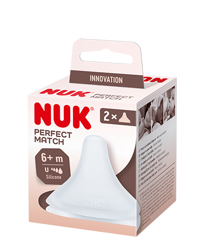 Nuk tetina silicon anti-colici Perfect Match U 6m+ 2 buc Imagine principală a produsului