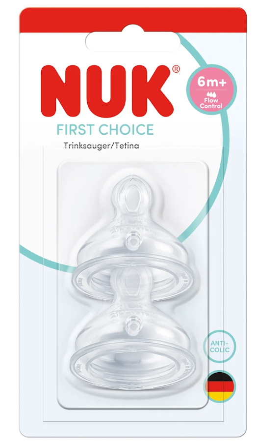 Nuk tetina silicon First Choice Flow Control 3/6m+ 2 buc