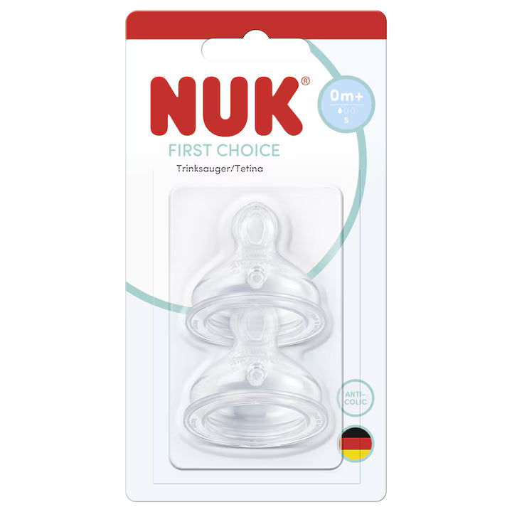 Nuk tetina silicon First Choice flux S 1/0m+ 2 buc
