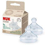 Nuk tetina silicon For Nature S cu 3 orificii 2 buc