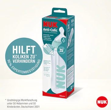 Nuk biberon Anti-Colic Professional cu control de temperatura 300 ml 0-6 luni
