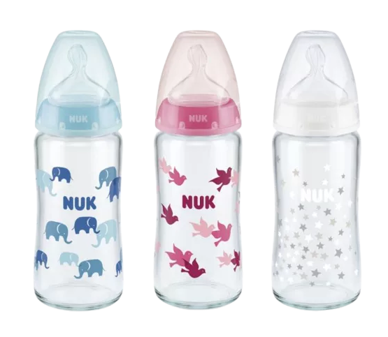 Nuk biberon sticla First Choice+ cu tetina silicon M pentru 