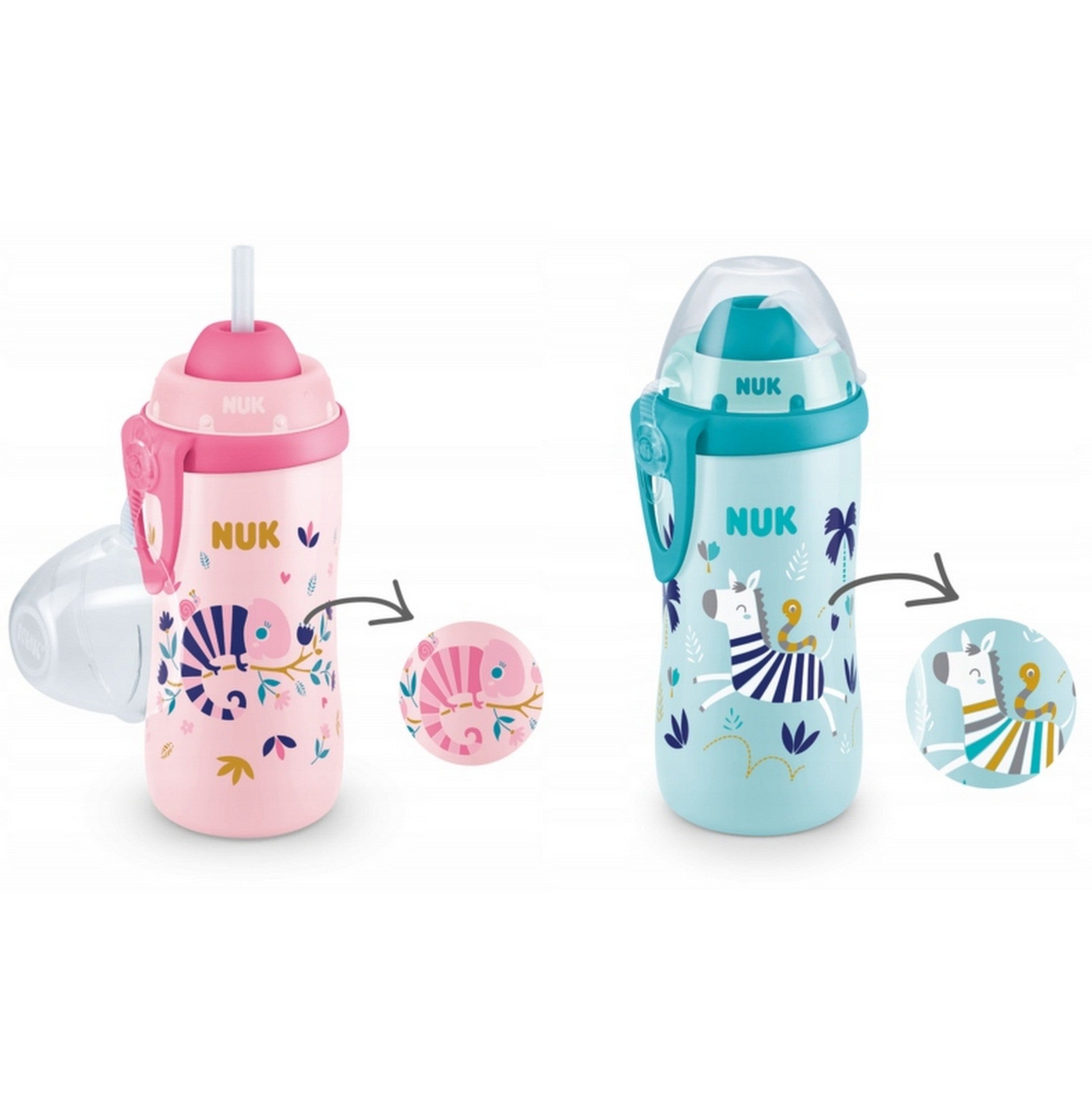 Nuk cana Flexi Cup 300 ml cu pai moale din silicon 12m+ 01