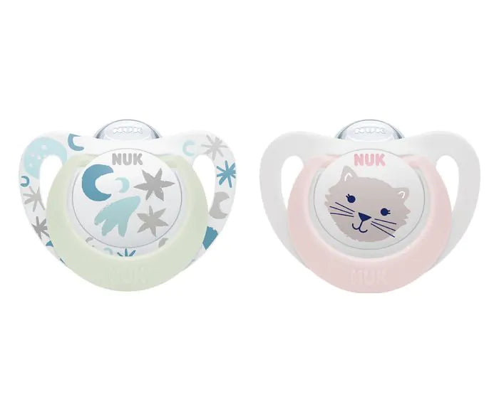 Nuk suzeta din silicon Star Day&Night 0-6 luni 2 buc