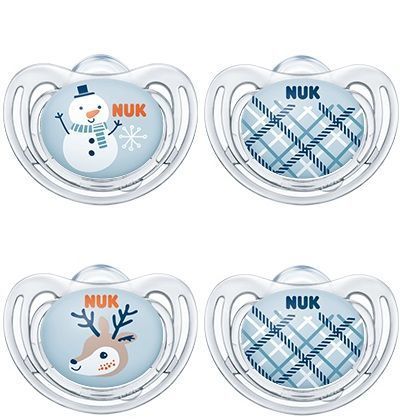 Nuk suzeta silicon Trendline 0-6 luni 2 buc, Snow