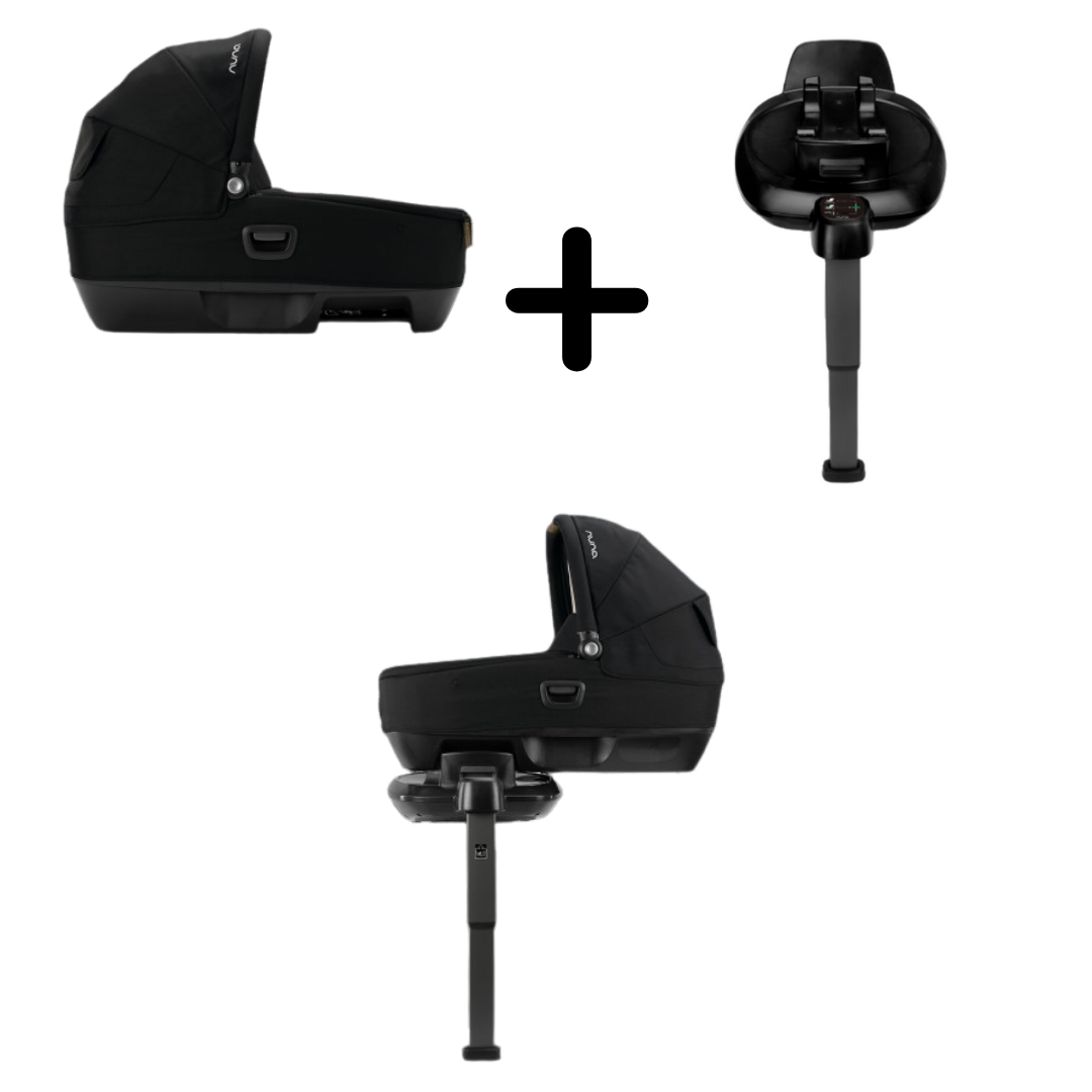 Nuna set landou CARI next + Baza isofix BASE next i-Size, Caviar Imagine secundară a produsului