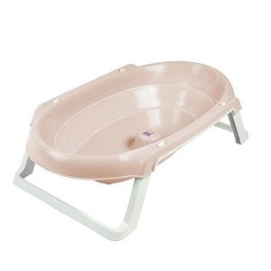 OK Baby Cadita de baie Onda Slim 0-12 luni, roz deschis 