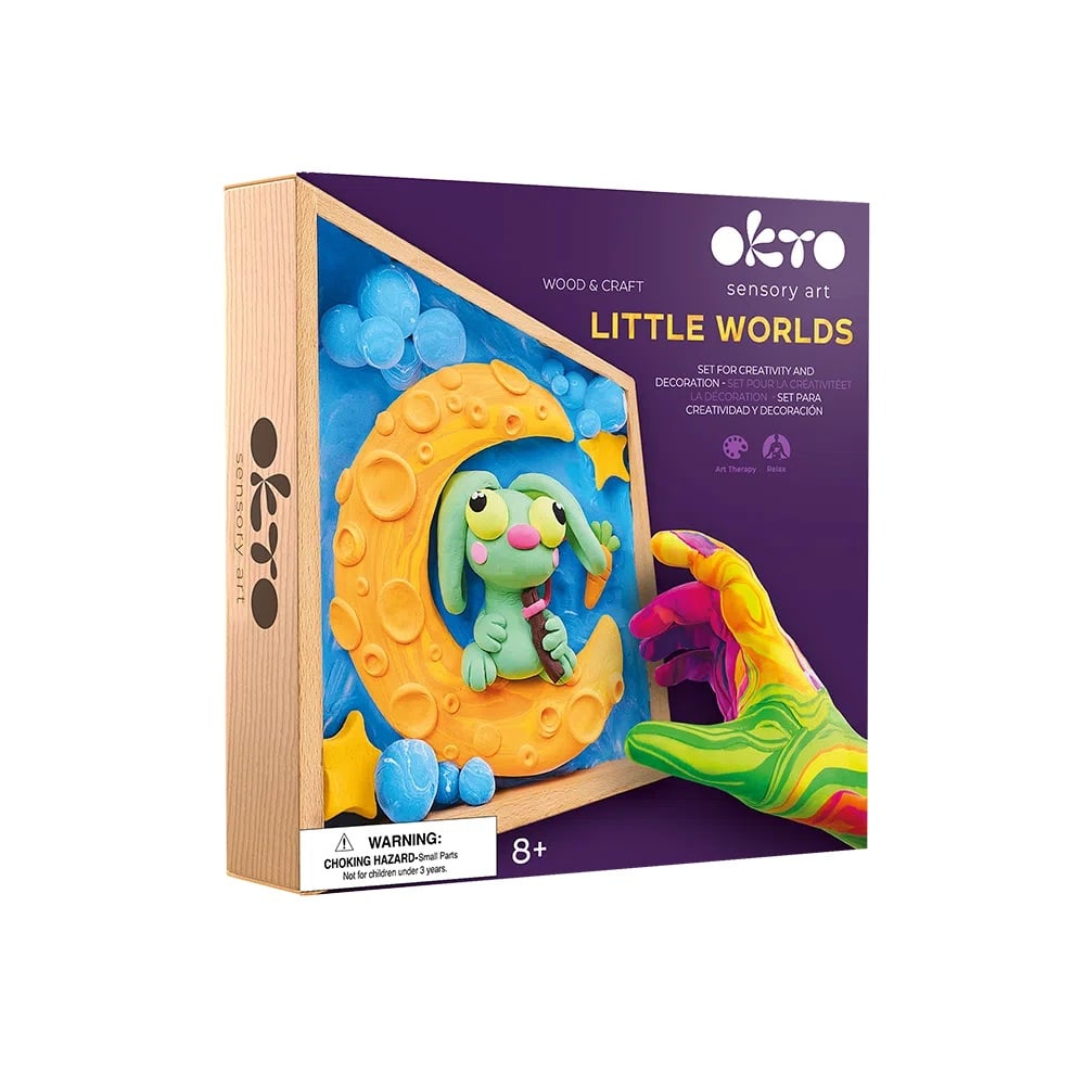 Okto set creatie Wood&Craft Little Worlds 21x21 cm 8 ani+ Bunny Moon