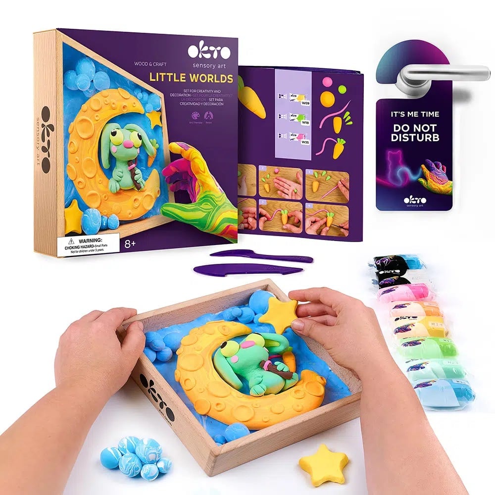 Okto set creatie Wood&Craft Little Worlds 21x21 cm 8 ani+ Bunny Moon