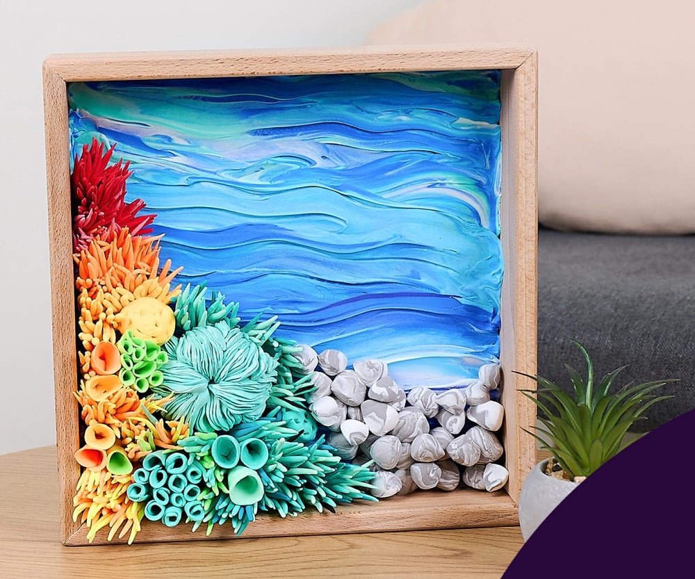 Okto set creatie Wood&Craft Succulents 21x21 cm 14 ani+ Ocean Calm