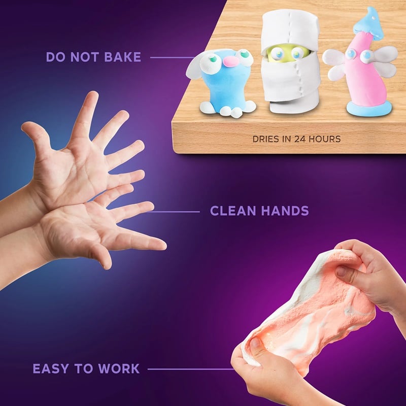 Okto set de creatie Air Clay 24 de culori 5 ani+ White&Pastel