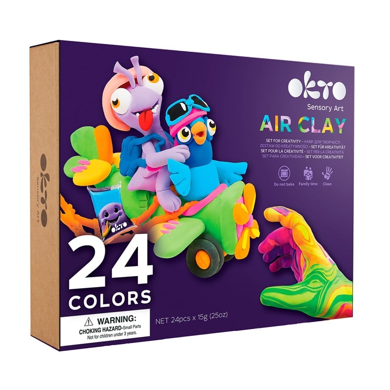 Okto set de creatie Air Clay Okto 24 culori 5 ani+