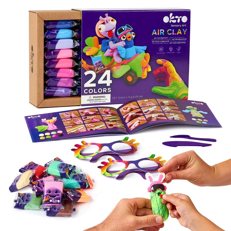 Okto set de creatie Air Clay Okto 24 culori 5 ani+