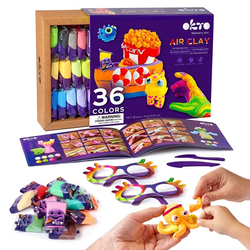 Okto set de creatie Air Clay Okto 36 culori 5 ani+