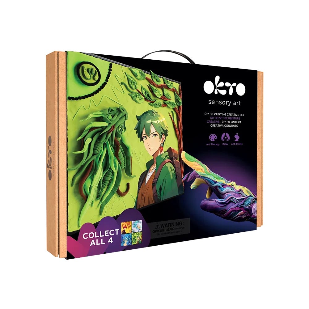 Okto set pictura 3D cu argila usoara, 29x29 cm 10 ani+ Manga-Ground Imagine principală a produsului
