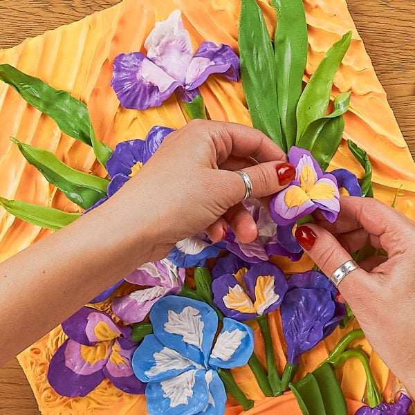 Okto set pictura 3D cu argila usoara  30x40 cm 14 ani+ Irises
