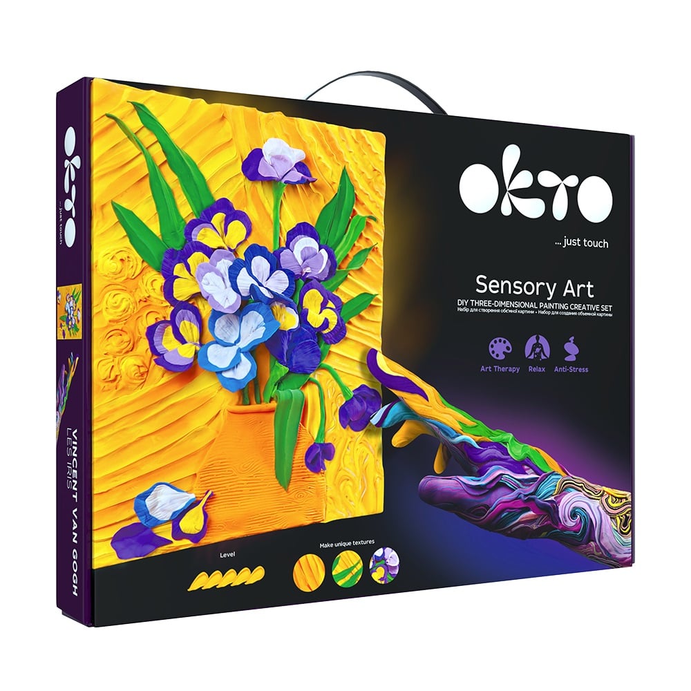 Okto set pictura 3D cu argila usoara  30x40 cm 14 ani+ Irises