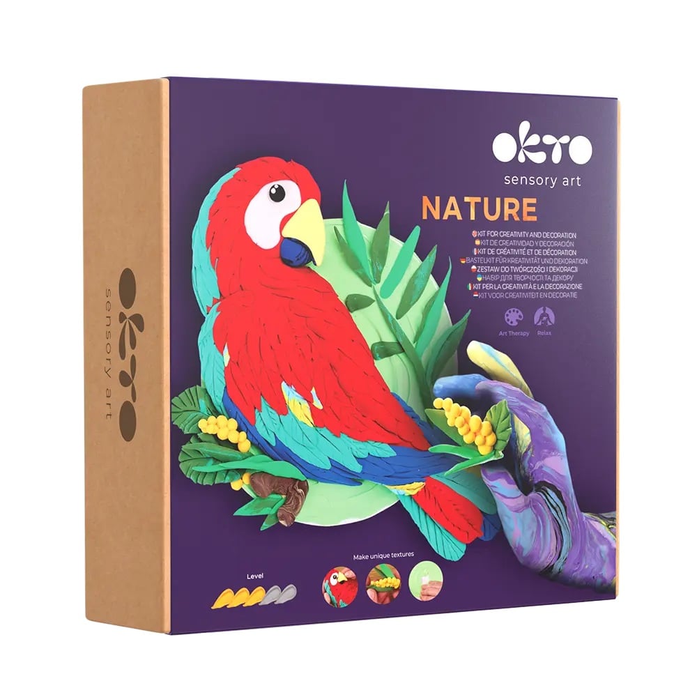 Okto set pictura 3D cu argila usoara Nature 14 ani+ Macaw Imagine principală a produsului